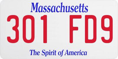 MA license plate 301FD9