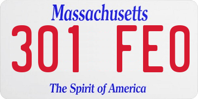 MA license plate 301FE0