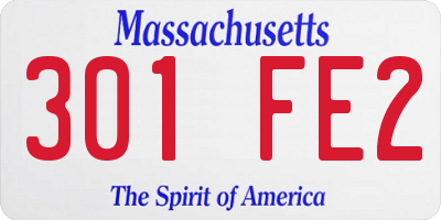 MA license plate 301FE2