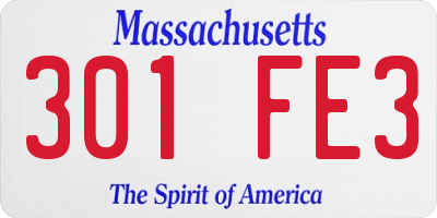 MA license plate 301FE3