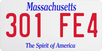 MA license plate 301FE4