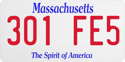 MA license plate 301FE5