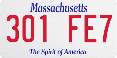 MA license plate 301FE7