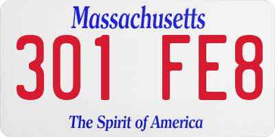 MA license plate 301FE8