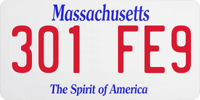 MA license plate 301FE9
