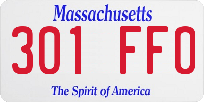 MA license plate 301FF0