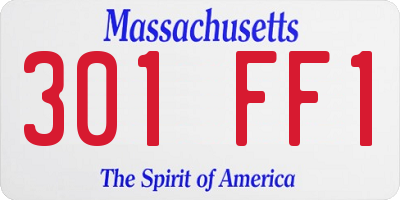 MA license plate 301FF1