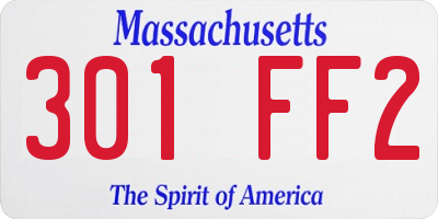 MA license plate 301FF2