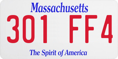 MA license plate 301FF4