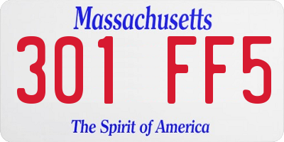 MA license plate 301FF5