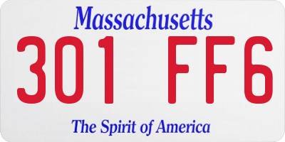 MA license plate 301FF6