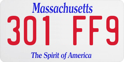 MA license plate 301FF9