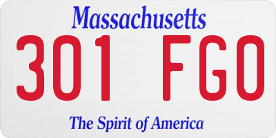 MA license plate 301FG0
