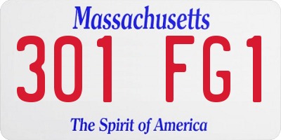 MA license plate 301FG1