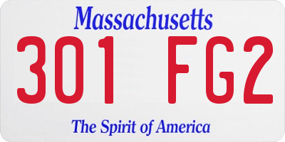MA license plate 301FG2
