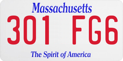 MA license plate 301FG6