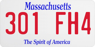 MA license plate 301FH4