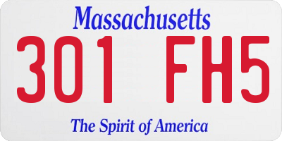 MA license plate 301FH5