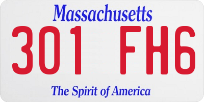 MA license plate 301FH6