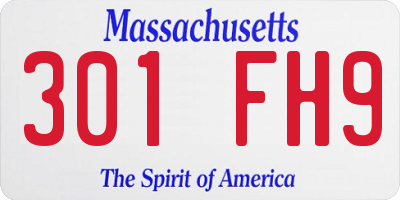 MA license plate 301FH9
