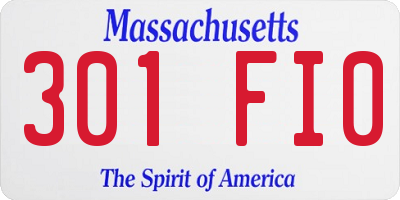 MA license plate 301FI0