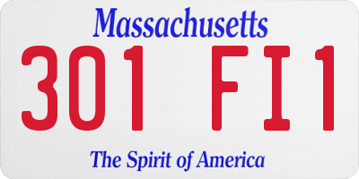 MA license plate 301FI1