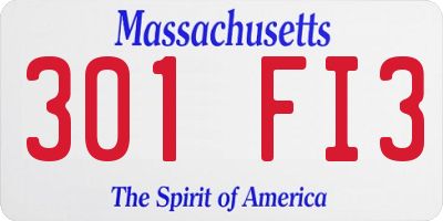 MA license plate 301FI3