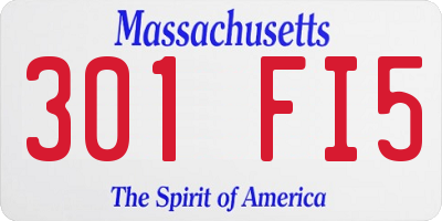 MA license plate 301FI5