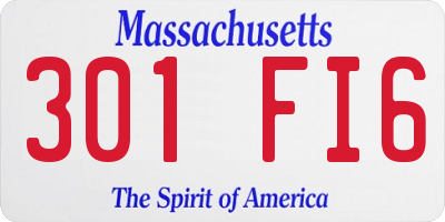 MA license plate 301FI6