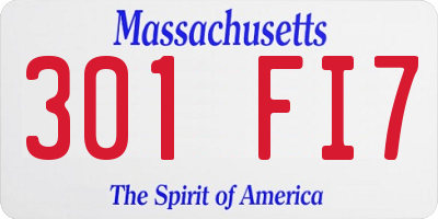MA license plate 301FI7