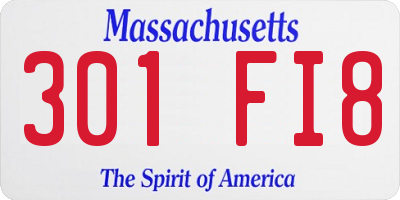 MA license plate 301FI8