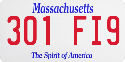 MA license plate 301FI9