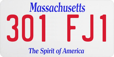 MA license plate 301FJ1