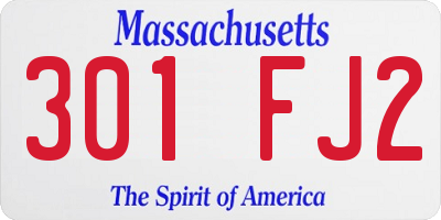 MA license plate 301FJ2