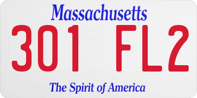 MA license plate 301FL2