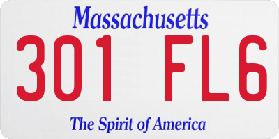 MA license plate 301FL6