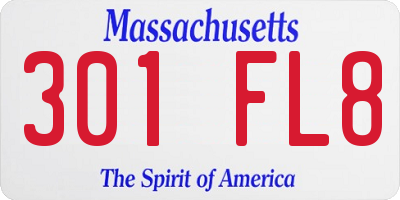 MA license plate 301FL8