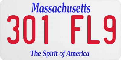 MA license plate 301FL9