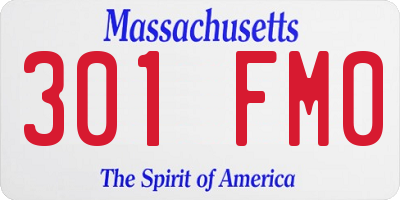 MA license plate 301FM0