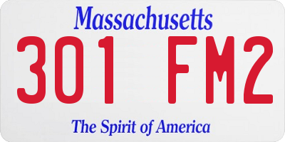 MA license plate 301FM2