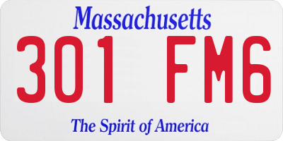 MA license plate 301FM6