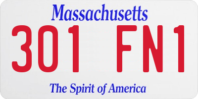 MA license plate 301FN1