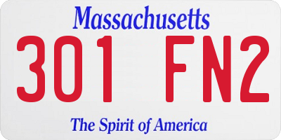 MA license plate 301FN2