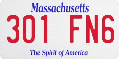 MA license plate 301FN6