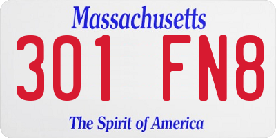 MA license plate 301FN8