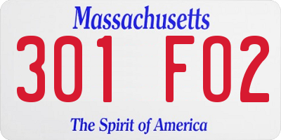 MA license plate 301FO2