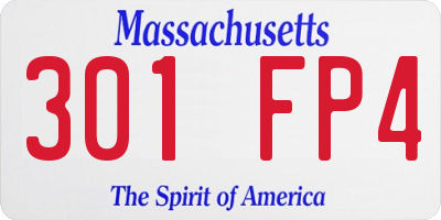 MA license plate 301FP4