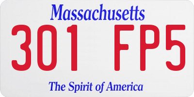 MA license plate 301FP5