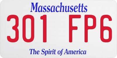 MA license plate 301FP6