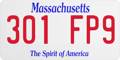 MA license plate 301FP9